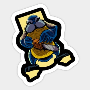 Monster Animals - Chainsaw Blue Tit Sticker